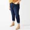 Plus Size Sonoma Goods For Life® Rolled Hem Crop Jeans -Sonoma Goods For Life Shop 5850969 Dark Wash