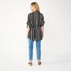 Women's Sonoma Goods For Life® Striped Tie-Front Ruana -Sonoma Goods For Life Shop 5878386 ALT