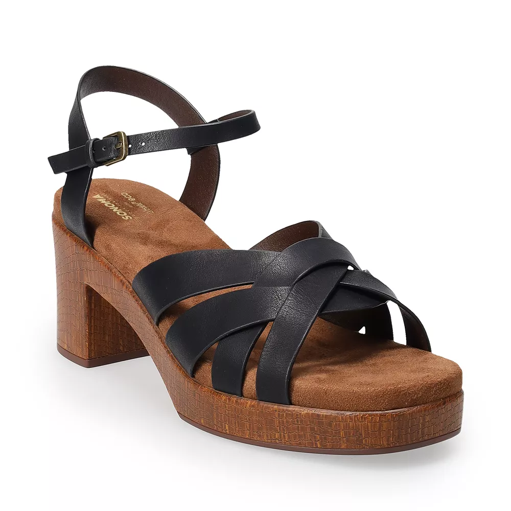 Sonoma Goods For Life® Irenne Women's Faux Wood Platform Sandals Sonoma Goods For Life® Irenne Women's Faux Wood Platform Sandals -Sonoma Goods For Life Shop 5879114 Black