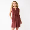 Women's Sonoma Goods For Life® Sleeveless Pintuck Tank Dress -Sonoma Goods For Life Shop 5903884 Maroon
