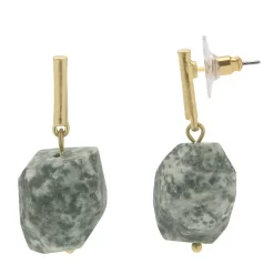 Sonoma Goods For Life® Gold Tone Chunky Green Stone Drop Earrings