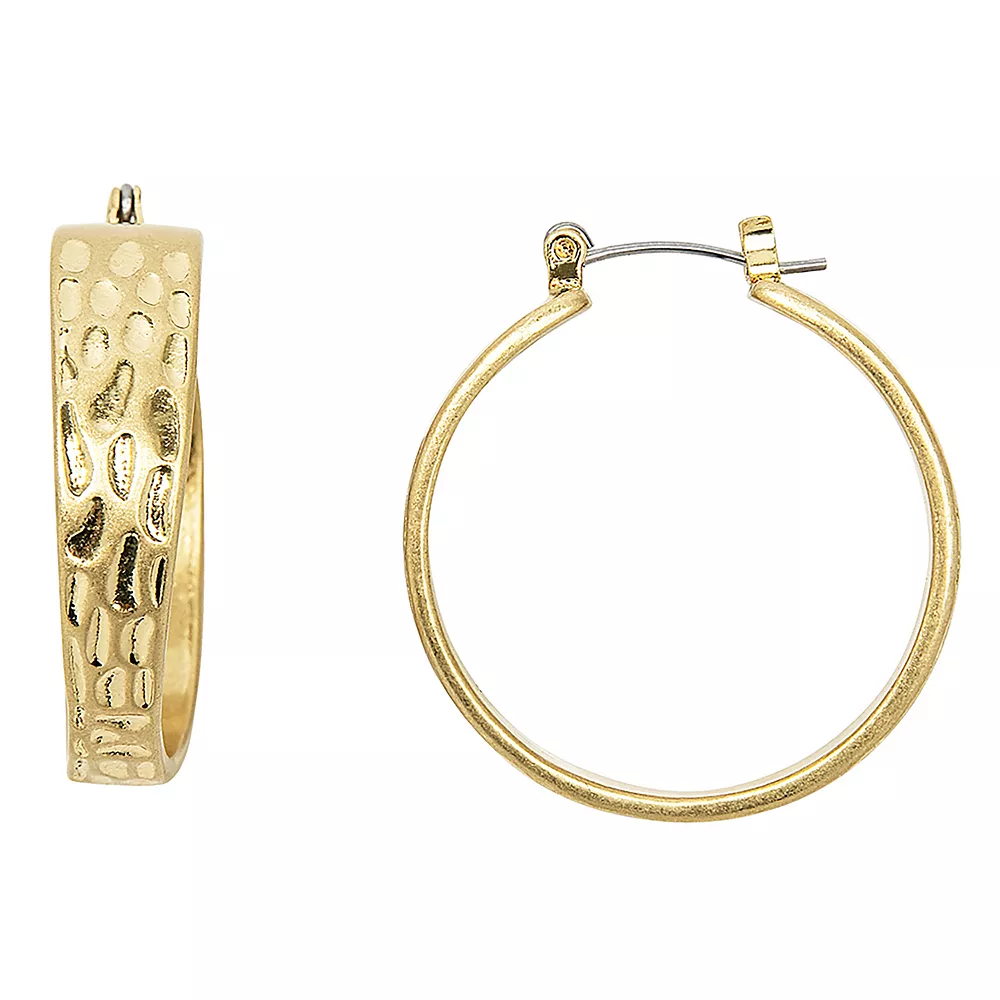 Sonoma Goods For Life® Gold Tone Hammered Wavy Hoop Clip-On Earrings Sonoma Goods For Life® Gold Tone Hammered Wavy Hoop Clip-On Earrings -Sonoma Goods For Life Shop 5911979