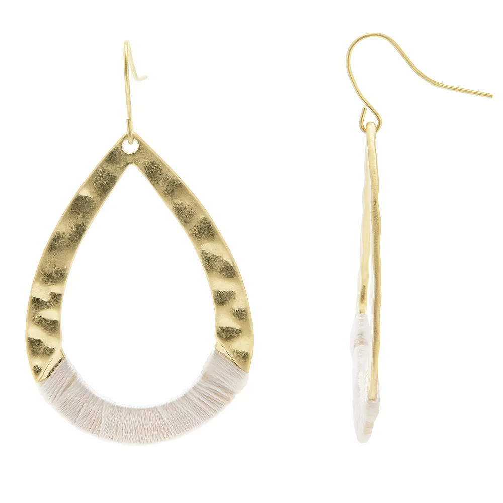 Sonoma Goods For Life® Hammered Ivory Threadwrap Teardrop Earrings Sonoma Goods For Life® Hammered Ivory Threadwrap Teardrop Earrings -Sonoma Goods For Life Shop 5911983