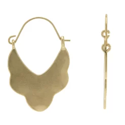 Sonoma Goods For Life® Gold Tone Hammered Scalloped Hoop Earrings