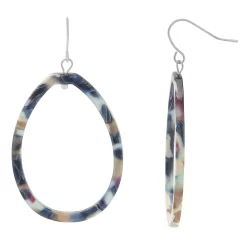Sonoma Goods For Life® Silver Tone Blue Acetate Teardrop Earrings