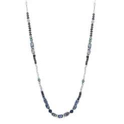 Sonoma Goods For Life® Silver Tone Blue Beaded Long Necklace