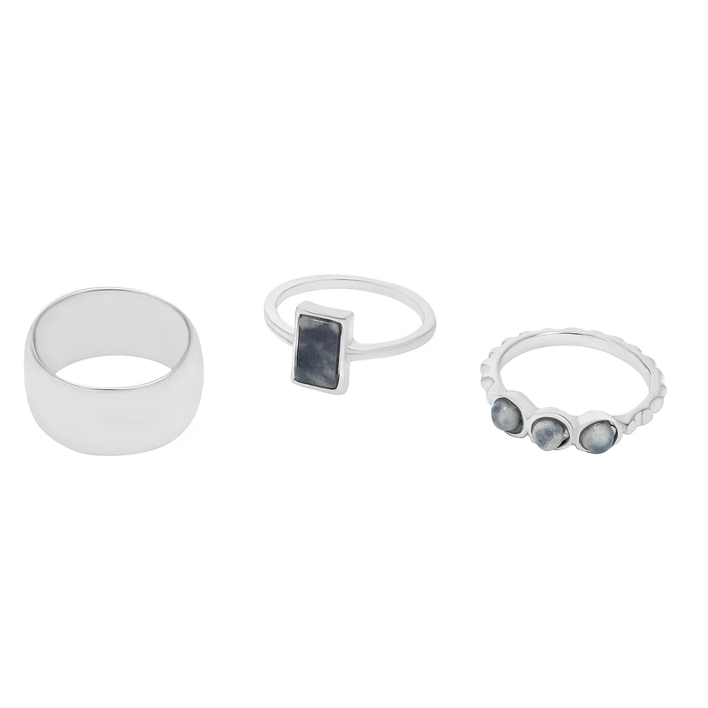 Sonoma Goods For Life® Silver Tone Blue Stone Statement Ring Set Sonoma Goods For Life® Silver Tone Blue Stone Statement Ring Set -Sonoma Goods For Life Shop 5912985