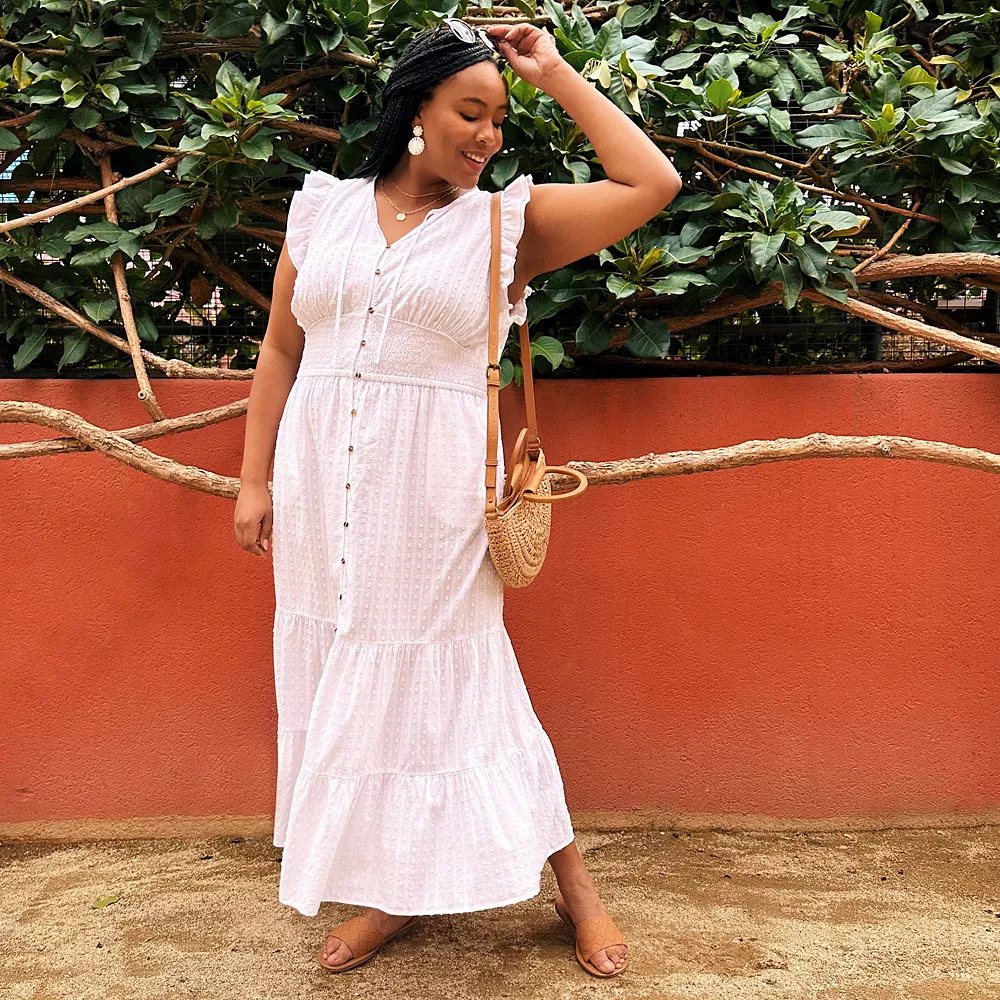 Women's Sonoma Goods For Life® Ruffle Sleeve Smocked Maxi Dress Women's Sonoma Goods For Life® Ruffle Sleeve Smocked Maxi Dress -Sonoma Goods For Life Shop 5921689 ALT2