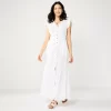 Women's Sonoma Goods For Life® Ruffle Sleeve Smocked Maxi Dress -Sonoma Goods For Life Shop 5921689 White