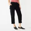 Petite Sonoma Goods For Life® Cargo Utility Capri Pants -Sonoma Goods For Life Shop 5927553 Black