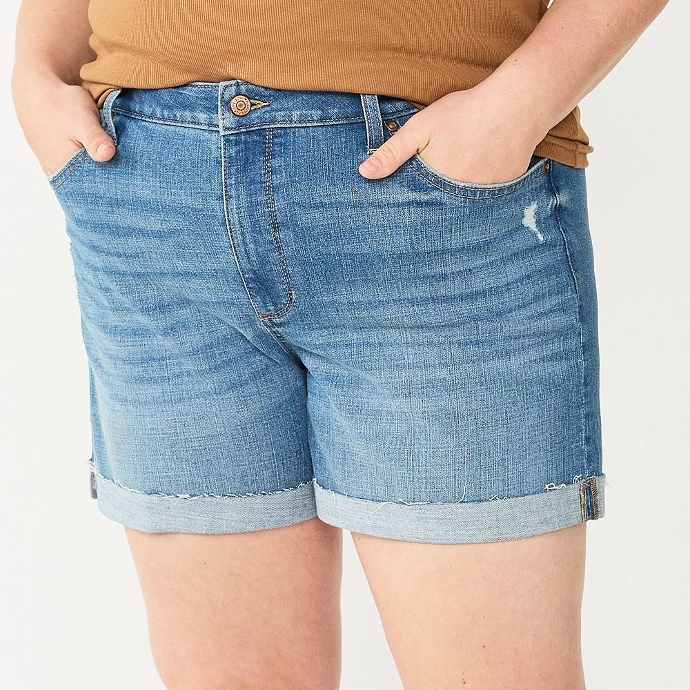 Plus Size Sonoma Goods For Life® Roll Cuff Denim Shorts Plus Size Sonoma Goods For Life® Roll Cuff Denim Shorts -Sonoma Goods For Life Shop 5927559 Medium Light Wash