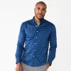 Men's Sonoma Goods For Life® Performance Button-Down Shirt -Sonoma Goods For Life Shop 5939429 Navy White Geo