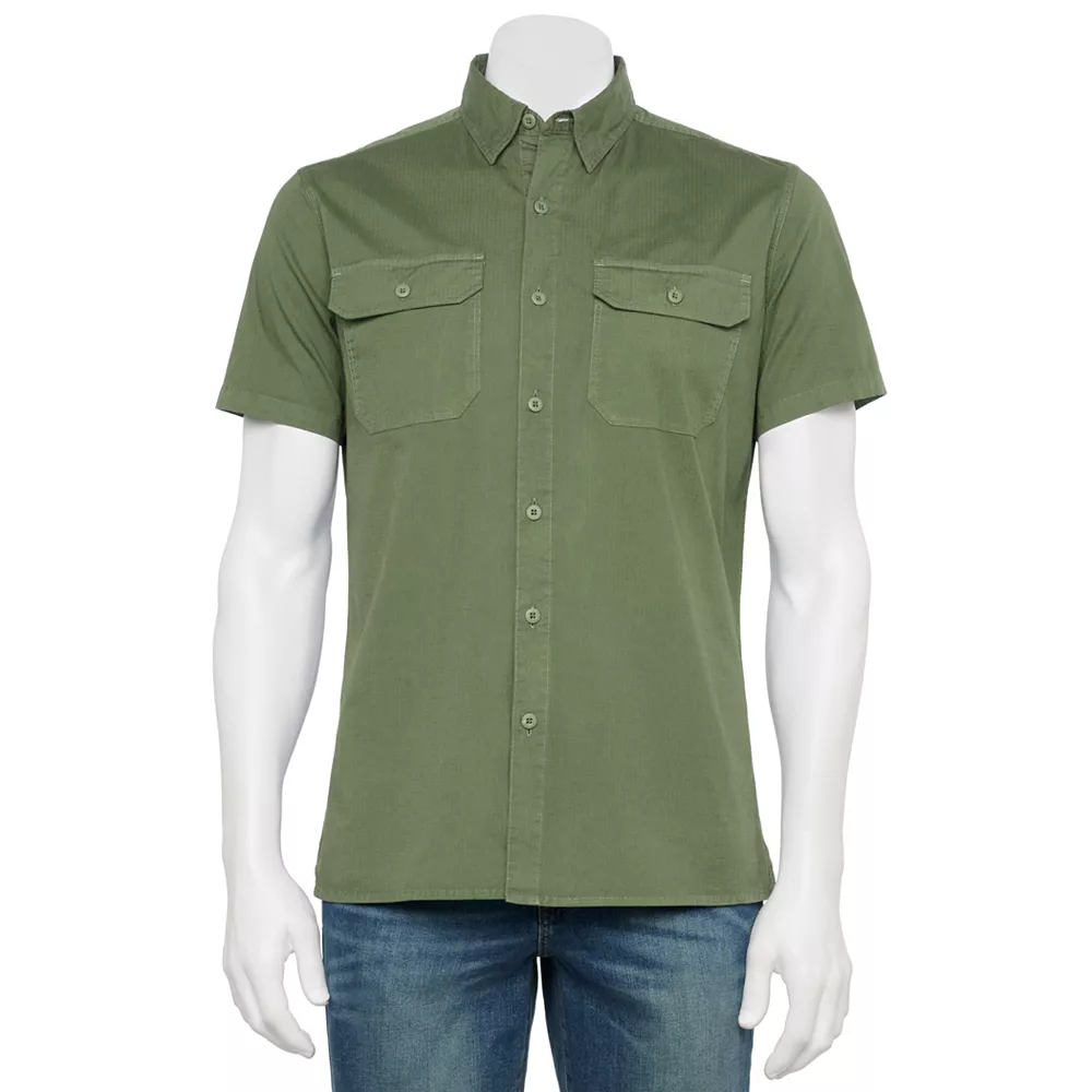 Men's Sonoma Goods For Life® Ripstop Button-Down Shirt Men's Sonoma Goods For Life® Ripstop Button-Down Shirt -Sonoma Goods For Life Shop 5941152 Light Green