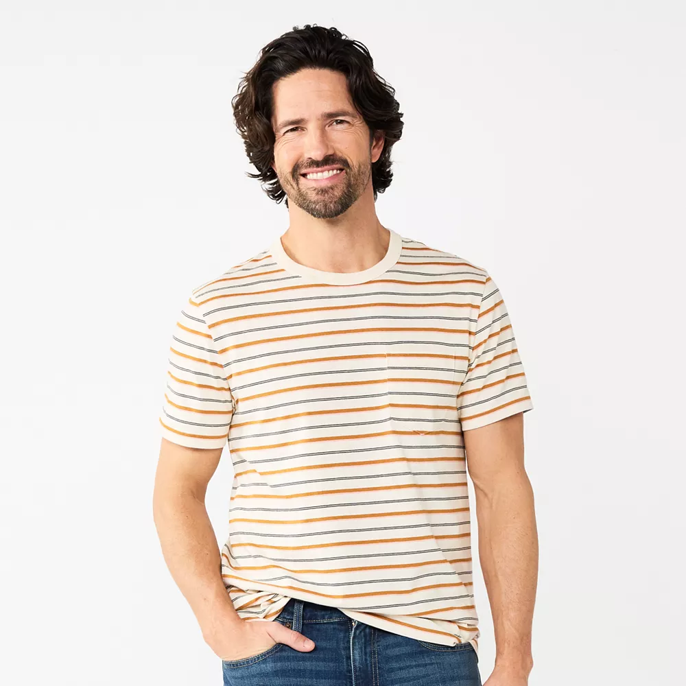Men's Sonoma Goods For Life® Striped Pocket Tee Men's Sonoma Goods For Life® Striped Pocket Tee -Sonoma Goods For Life Shop 5953519 Tan Multi