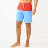 Men's Sonoma Goods For Life® 9" Full Elastic-Waistband Swim Trunks 2 Men's Sonoma Goods For Life® 9" Full Elastic-Waistband Swim Trunks -Sonoma Goods For Life Shop 5991007 Red Blue Block