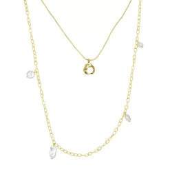 Sonoma Goods For Life® Gold Tone Simulated Pearl Chain & Hammered Charm Layered Necklace