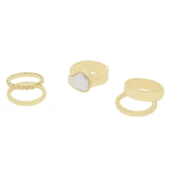 Sonoma Goods For Life® Gold Tone Neutral Stone 5-piece Ring Set