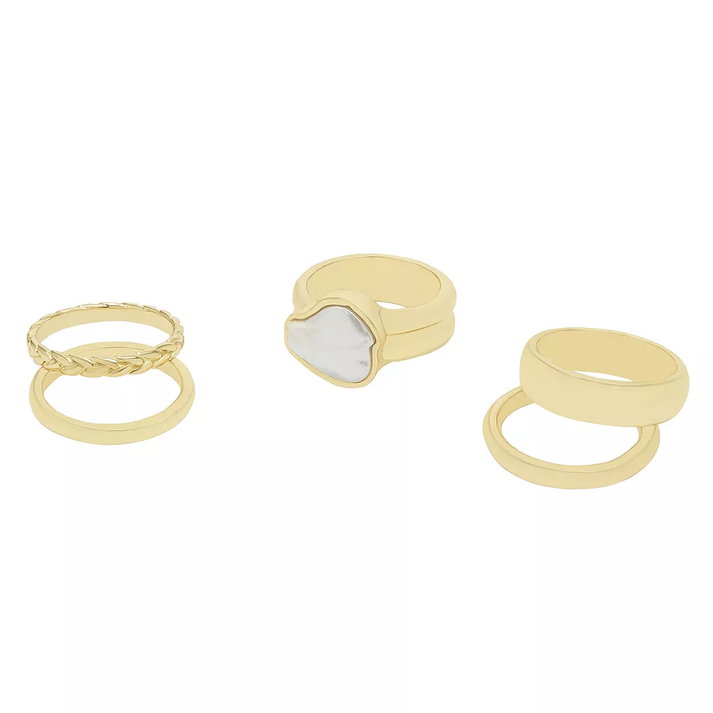 Sonoma Goods For Life® Gold Tone Neutral Stone 5-piece Ring Set Sonoma Goods For Life® Gold Tone Neutral Stone 5-piece Ring Set -Sonoma Goods For Life Shop 6067925
